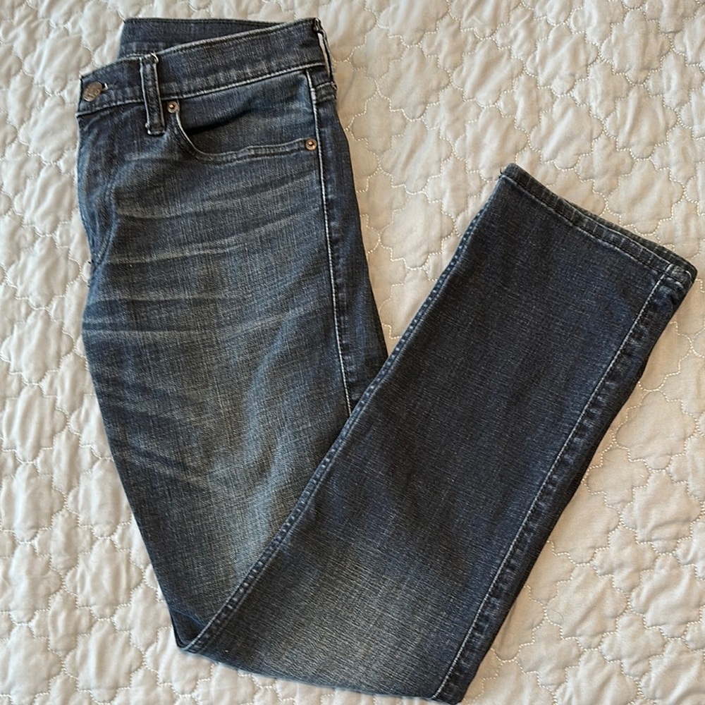Hollister Blue Slim Straight Jeans with Natural Fading
